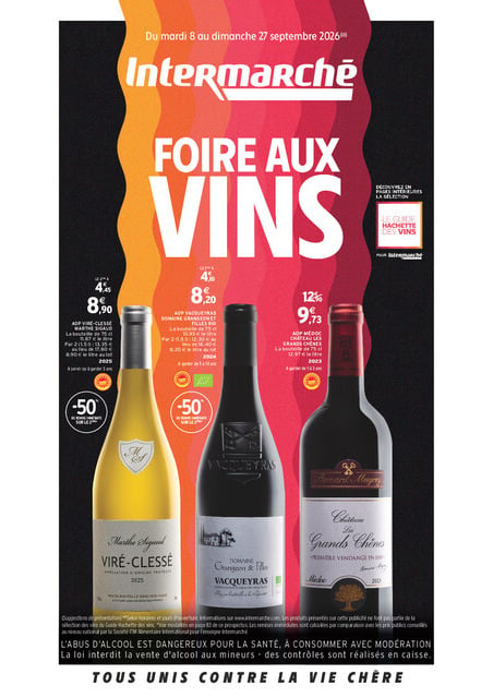 Foire aux vins – Du mardi 8 au dimanche 27 septembre 2026 Intermarché Givet